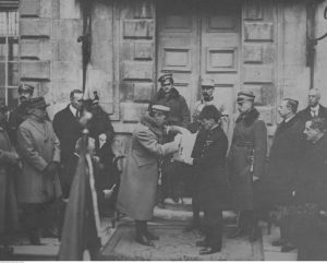 Uroczystość nadania Orderu Virtuti Militari miastu Verdun w lutym 1921 roku