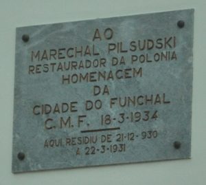 Tablica upamiętniająca pobyt Józefa Piłsudskiego na Maderze